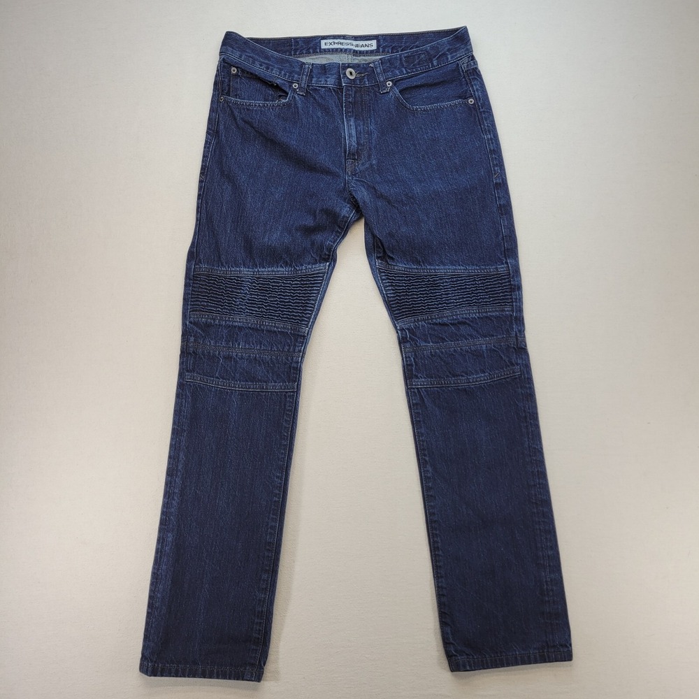 Express Jeans Mens 32x32 Blue Rocco Slim Fit Skinny Mid‎ Rise Dark Wash Denim